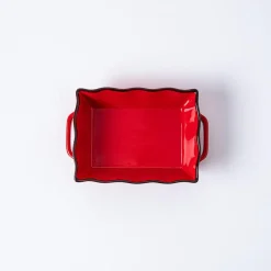KSP Tuscana Small Rectangle Fluted Bakeware with Handle (Red)