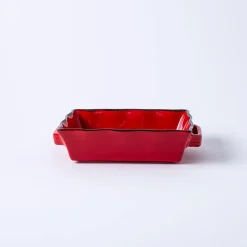 KSP Tuscana Small Rectangle Fluted Bakeware with Handle (Red)