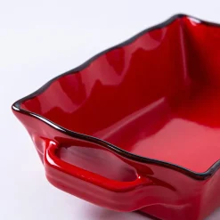 KSP Tuscana Small Rectangle Fluted Bakeware with Handle (Red)