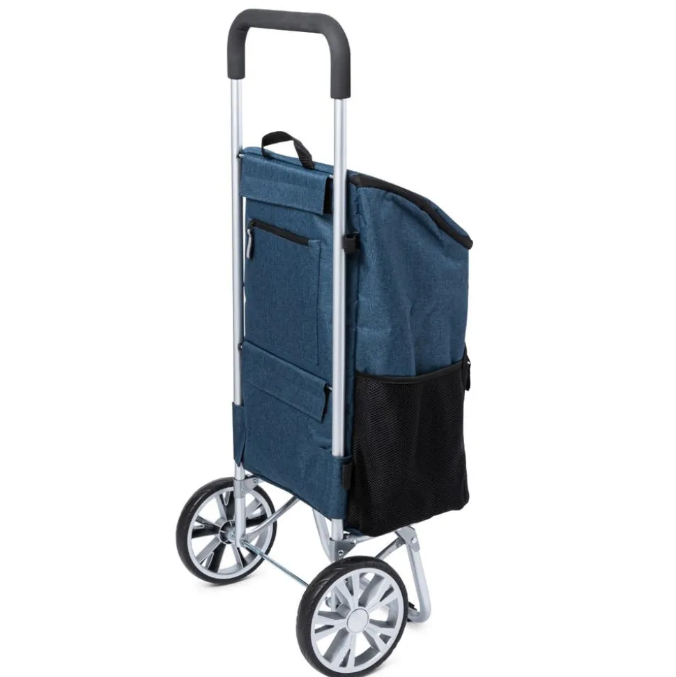 KSP Urban 'Linen Look' Aluminum Shopping Trolley (Blue)
