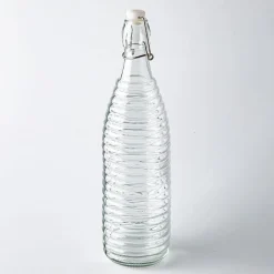 KSP Verrone 'Ribbed' Glass Bottle with Stopper (1L)