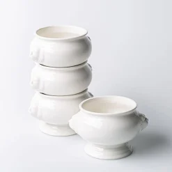 KSP Versailles Porcelain Onion Soup Bowl - Set of 4 (White)