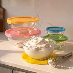 KSP Vibe Glass Mixing Bowl with Lids - Set of 10
