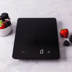 KSP Volta 'Rechargeable' Glass Digital Kitchen Scale (Black)