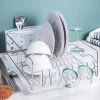 KSP Wave Dish Rack with Tray (Chrome/White)