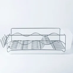 KSP Wave Dish Rack with Tray (Chrome/White)