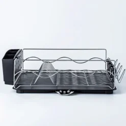 KSP Wave Dish Rack with Tray (Chrome/Black)
