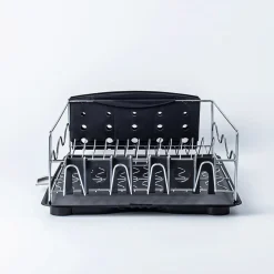 KSP Wave Dish Rack with Tray (Chrome/Black)