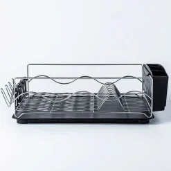 KSP Wave Dish Rack with Tray (Chrome/Black)