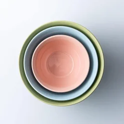 KSP Willow 'Ribbed' Mixing Bowl - Set of 3 (Pink/Blue/Green)