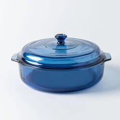 Libbey Baker's Basics Glass Casserole with Lid 3 L (Azul Denim Blue)