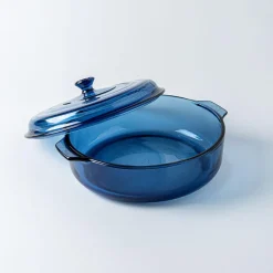 Libbey Baker's Basics Glass Casserole with Lid 3 L (Azul Denim Blue)