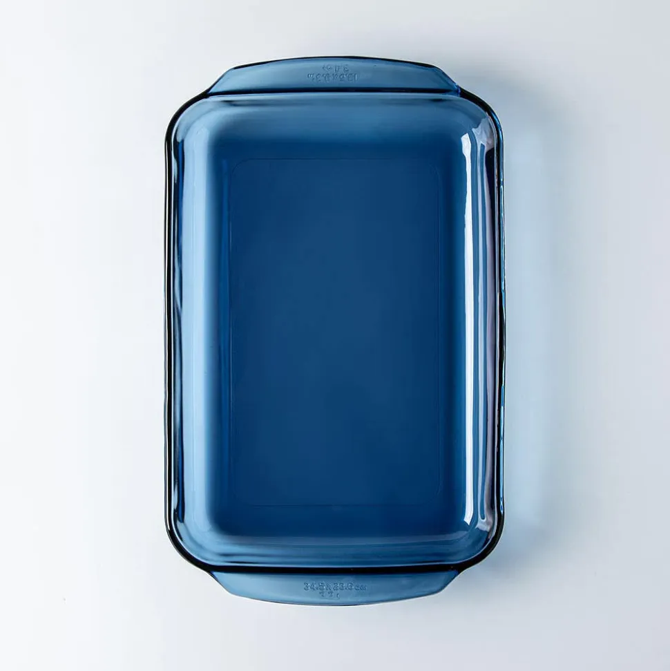 Libbey Baker's Basics Glass Rectangular Baker 3.2 L (Azul Denim Blue)