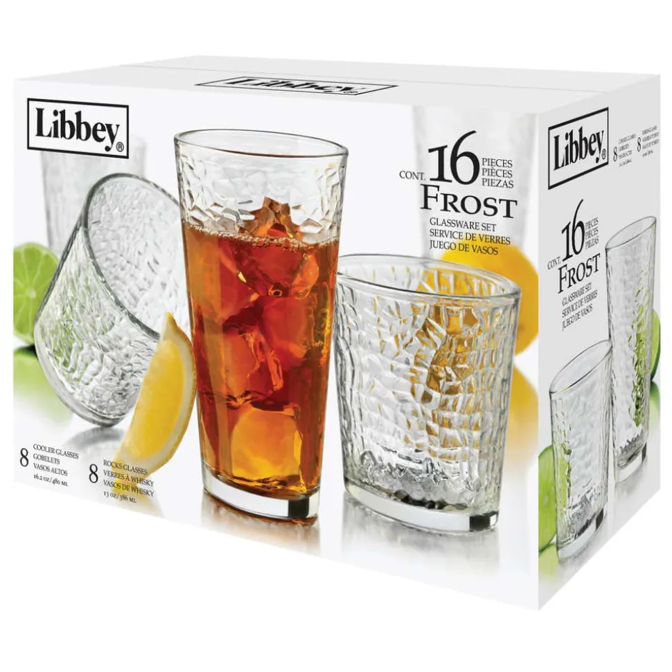 Libbey Tumbler & Rocks 'Frost' Combo - Set of 16 (Clear)
