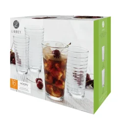Libbey Tumbler & Rocks 'Hoops' Combo - Set of 16 (Clear)