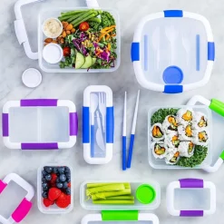 Locksy Click 'N' Go 411ml Snack and Dip Container (Green)