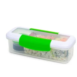 Locksy Click 'N' Go 411ml Snack and Dip Container (Green)