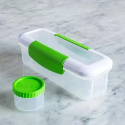 Locksy Click 'N' Go 411ml Snack and Dip Container (Green)