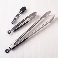 Luciano Gourmet Locking Tongs with Rubber Handles (9.5")