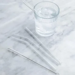 Luciano Sip Reusable Glass Straw with Brush - Set of 4