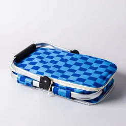 Luciano Therma Max 'Checkered' Picnic Basket with Handle (Blue)