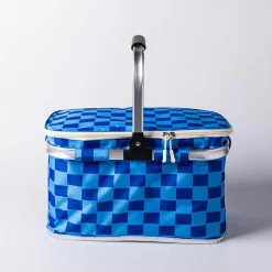 Luciano Therma Max 'Checkered' Picnic Basket with Handle (Blue)