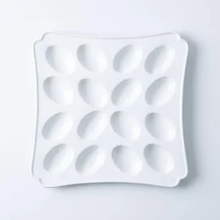 Martha Stewart Patterson Egg Serving Platter (White)