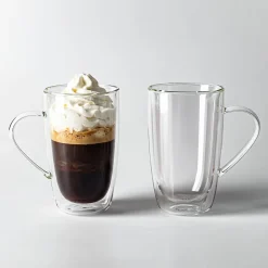 Milano Caffe Double Wall Glass Mug, 400ml - Set/ 2