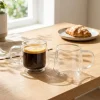 Milano Sienna Double Wall Glass Mug, 460ml - Set/2