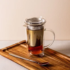 Milano Tropea Double Wall Glass Tea Mug with Mesh Infuser 400ml