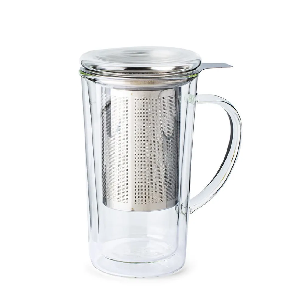 Milano Tropea Double Wall Glass Tea Mug with Mesh Infuser 400ml