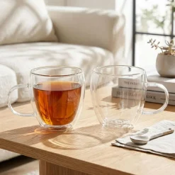 Milano Turin Double Wall Glass Mug, 480ml - Set/2