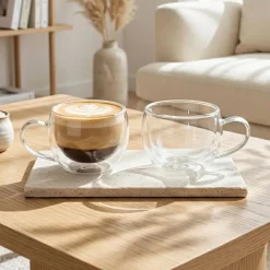 Milano Vetrosa Double Wall Cappuccino Glass, 270ml - Set/2
