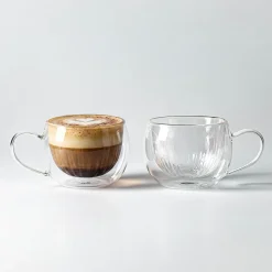 Milano Vetrosa Double Wall Glass Mugs, 270ml - Set/2