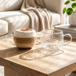 Milano Vetrosa Double Wall Glass Mug, 270ml - Set/2