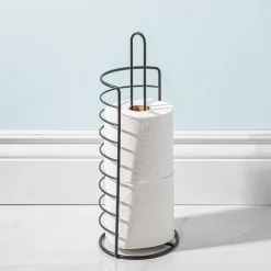 Moda At Home Afton Toilet Paper Reserve-Holder (Black)