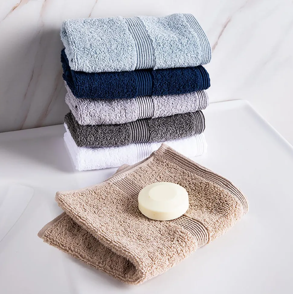 Moda At Home Allure Cotton Face Towel (Marble Grey)