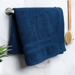Moda At Home Allure Turkish Cotton Bath Sheet (Indigo)