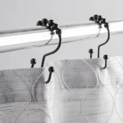 Moda At Home Annex Double Roll Curtain Ring - Set of 12 (Black)
