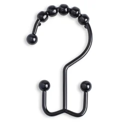 Moda At Home Annex Double Roll Curtain Ring - Set of 12 (Black)