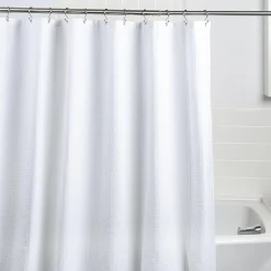 Moda At Home Belgian 'Waffle' Shower Curtain (White)