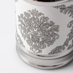 Moda At Home Damask Ceramic Tumbler (White)