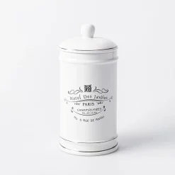 Moda At Home Paris Ceramic Cotton Jar (White)