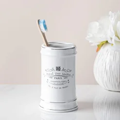 Moda At Home Paris Ceramic Toothbrush Holder (White)