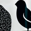 Moda At Home Peva 'Sitting Birds' Shower Curtain 70x72" (Black/Frost)