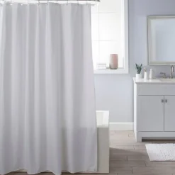 Moda At Home Polyester Fabric 'Delano' Shower Curtain (White)