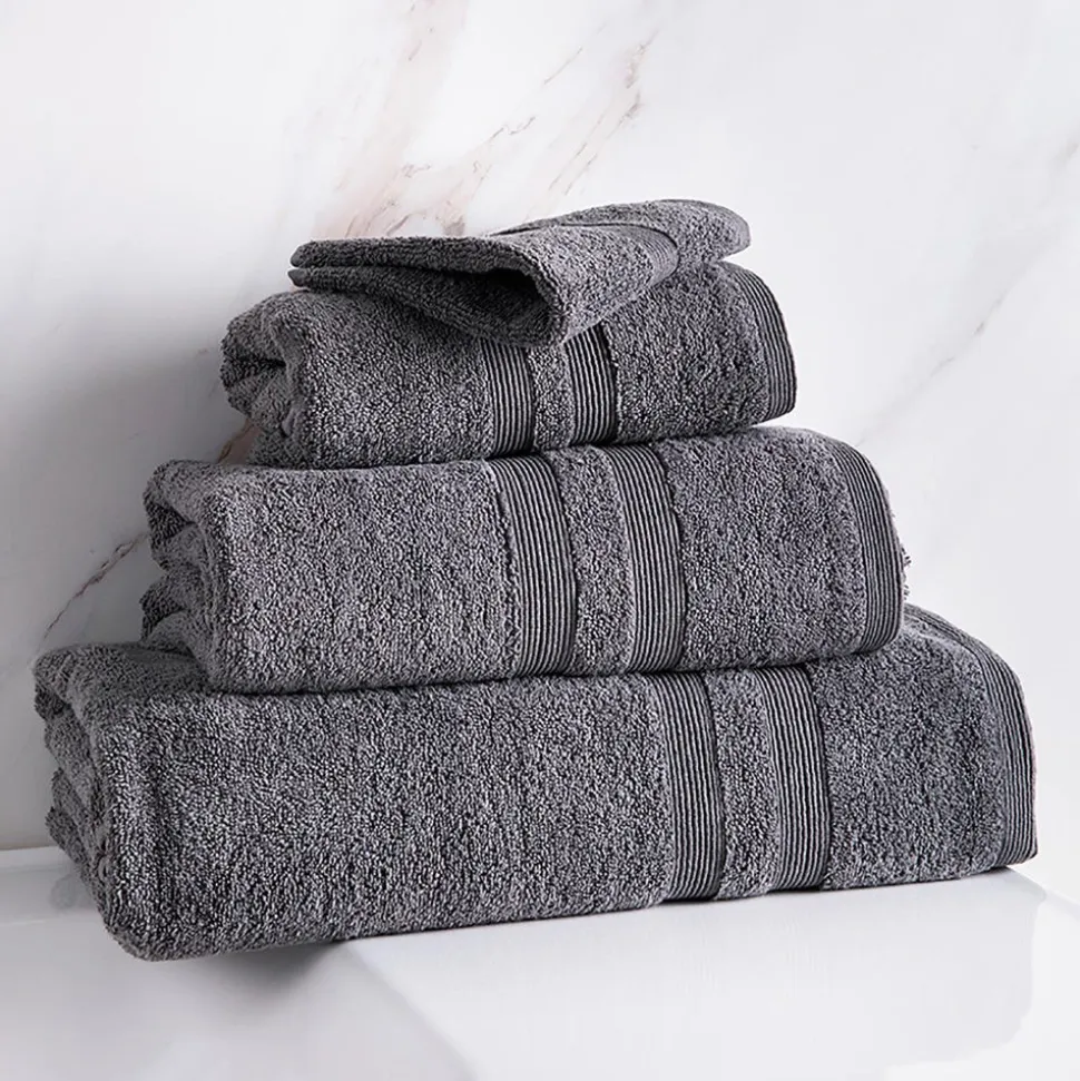 Moda At Home Turkish Allure Cotton Bath Sheet (Dark Grey)