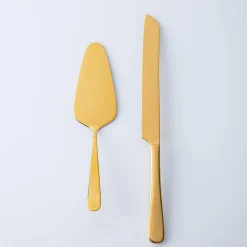 Natural Living Gold Finished Cake Server - Set of 2 (Gold)