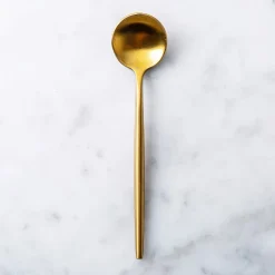 Natural Living Stainless Steel 'Small' Condiment Spoon (Gold)