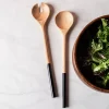 Natural Living Toss Salad Servers - Set of 2 (Natural/Black)